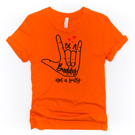 Kids & Adults Tee - Buddy not a bully fingers
